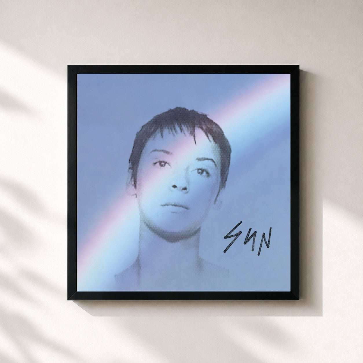 #noir Tableau carré de l'album Sun de Cat Power, cadre noir 32x32 cm