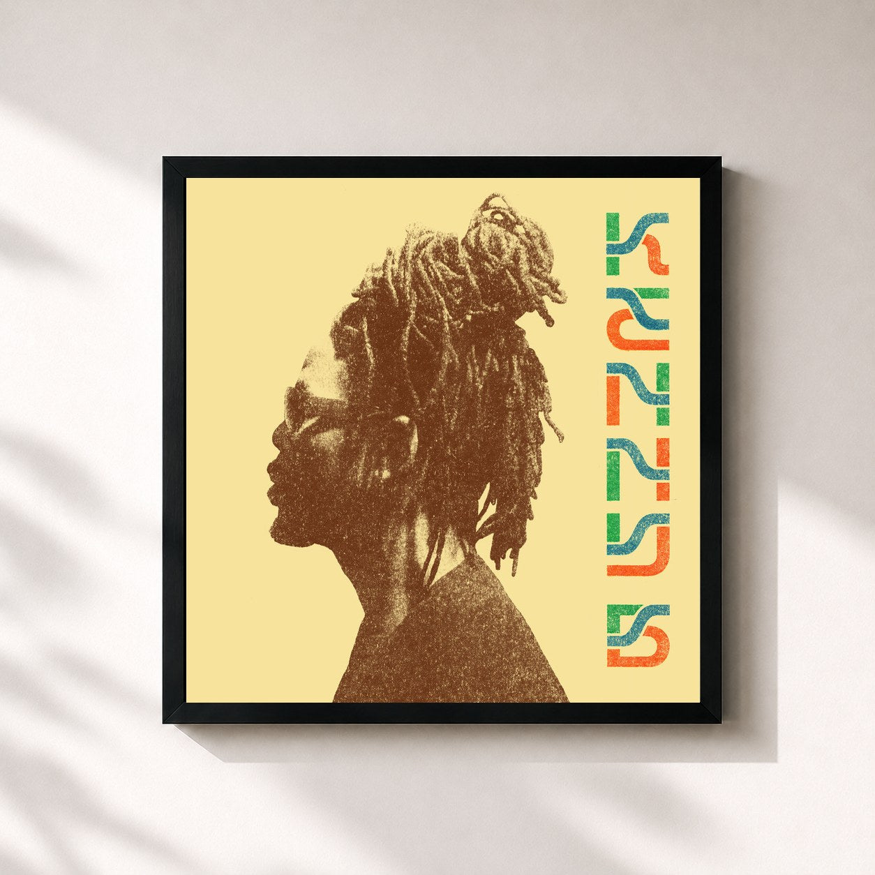 #noir Tableau carré de l'album Kenny B de Kenny B, cadre noir 32x32 cm