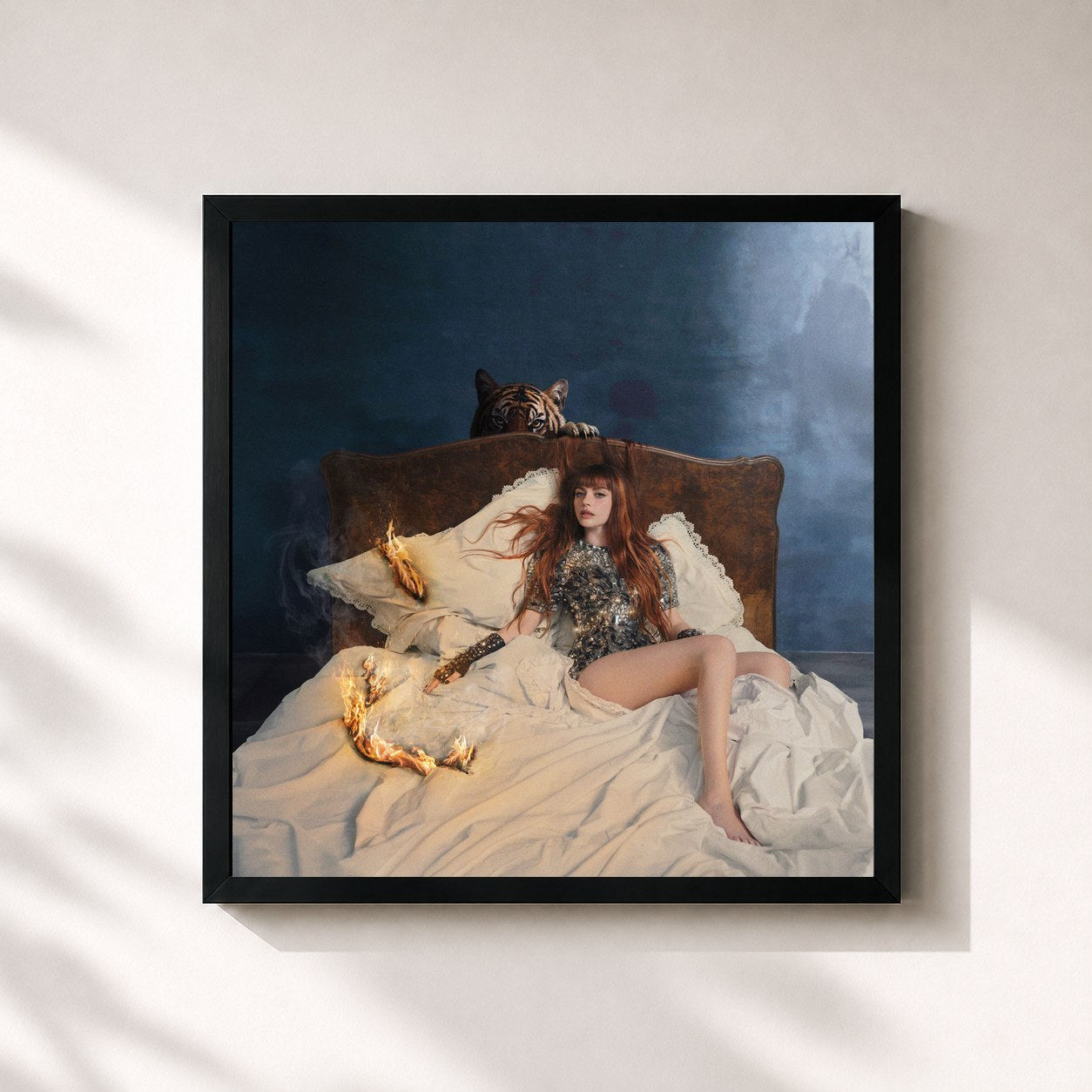 #noir Tableau carré de l'album MA IO SONO FUOCO de Annalisa, cadre noir 32x32 cm