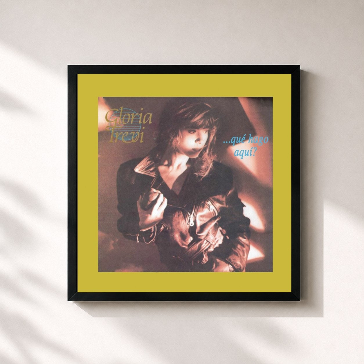 #noir Tableau carré de l'album Que Hago Aquí? de Gloria Trevi, cadre noir 32x32 cm