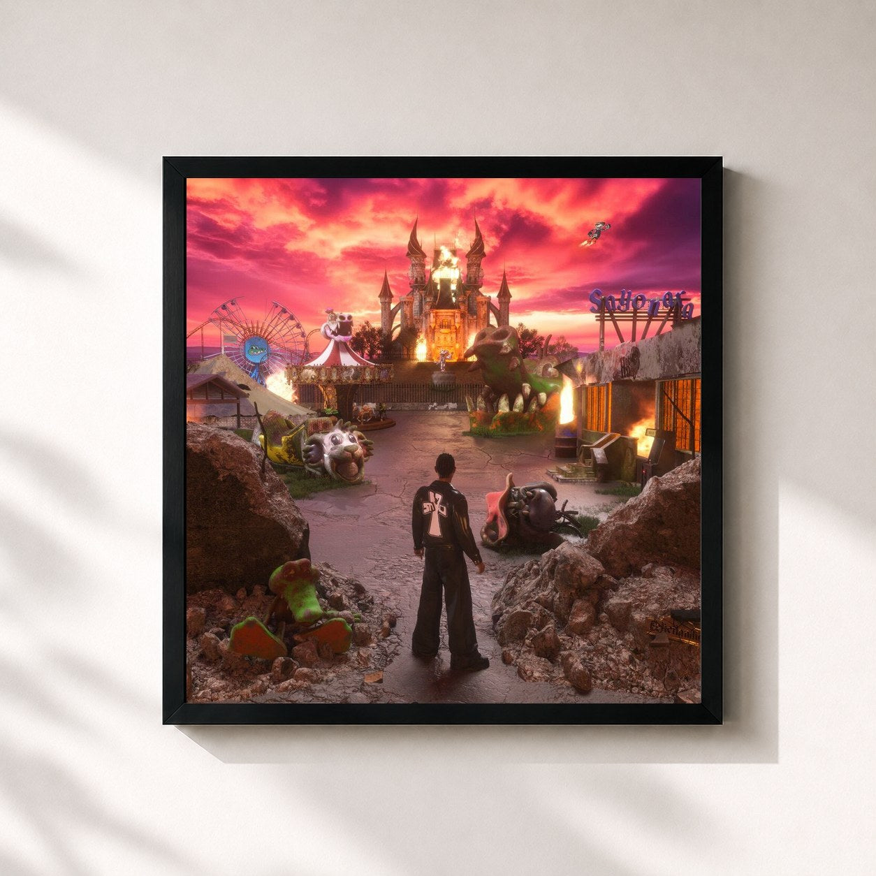 #noir Tableau carré de l'album SAYONARA: FINALES ALTERNOS de Alvaro Díaz, cadre noir 32x32 cm