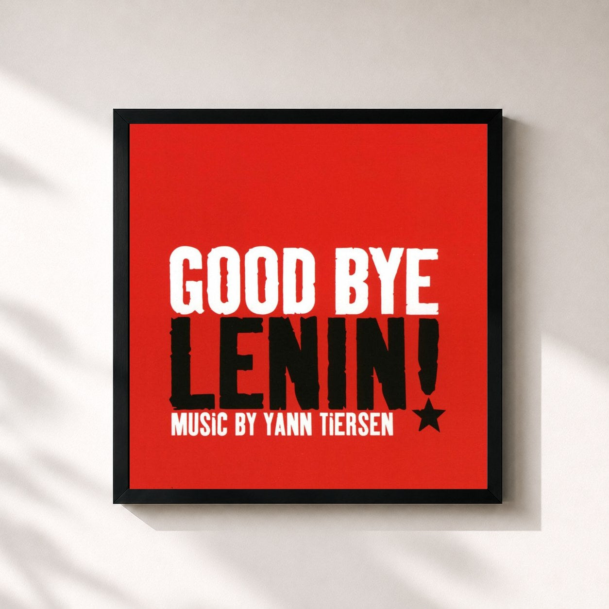 #noir Tableau carré de l'album Goodbye Lenin ! de Yann Tiersen, cadre noir 32x32 cm