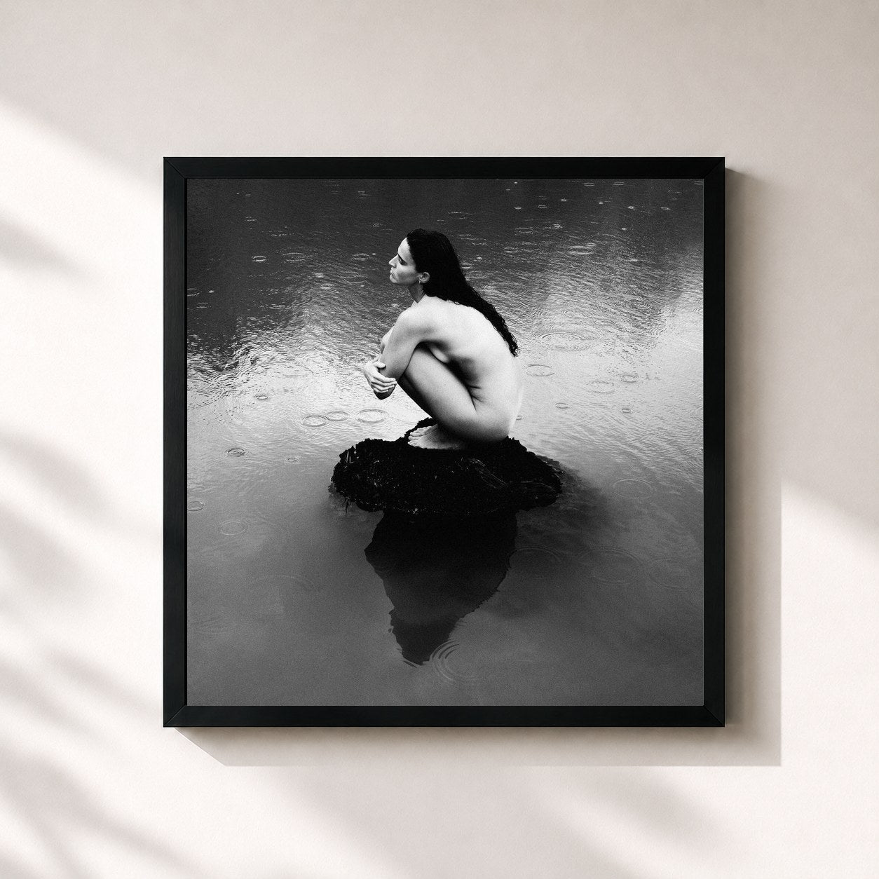 #noir Tableau carré de l'album hortelã de MARO, cadre noir 32x32 cm