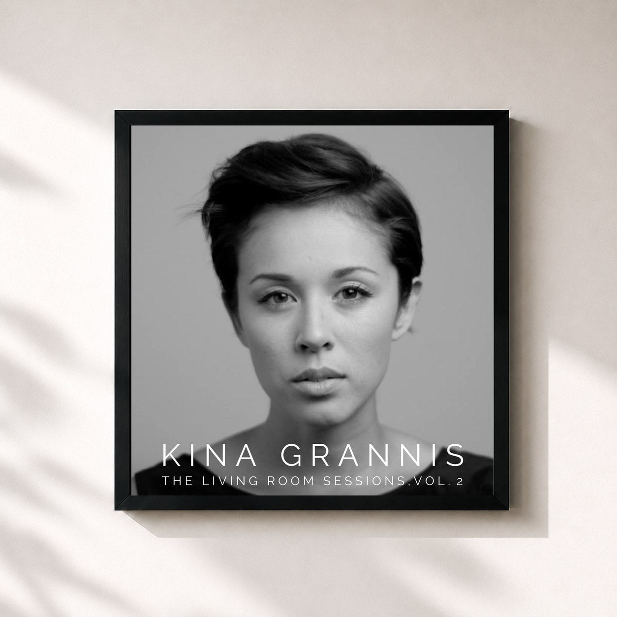 #noir Tableau carré de l'album The Living Room Sessions Vol. 2 de Kina Grannis, cadre noir 32x32 cm