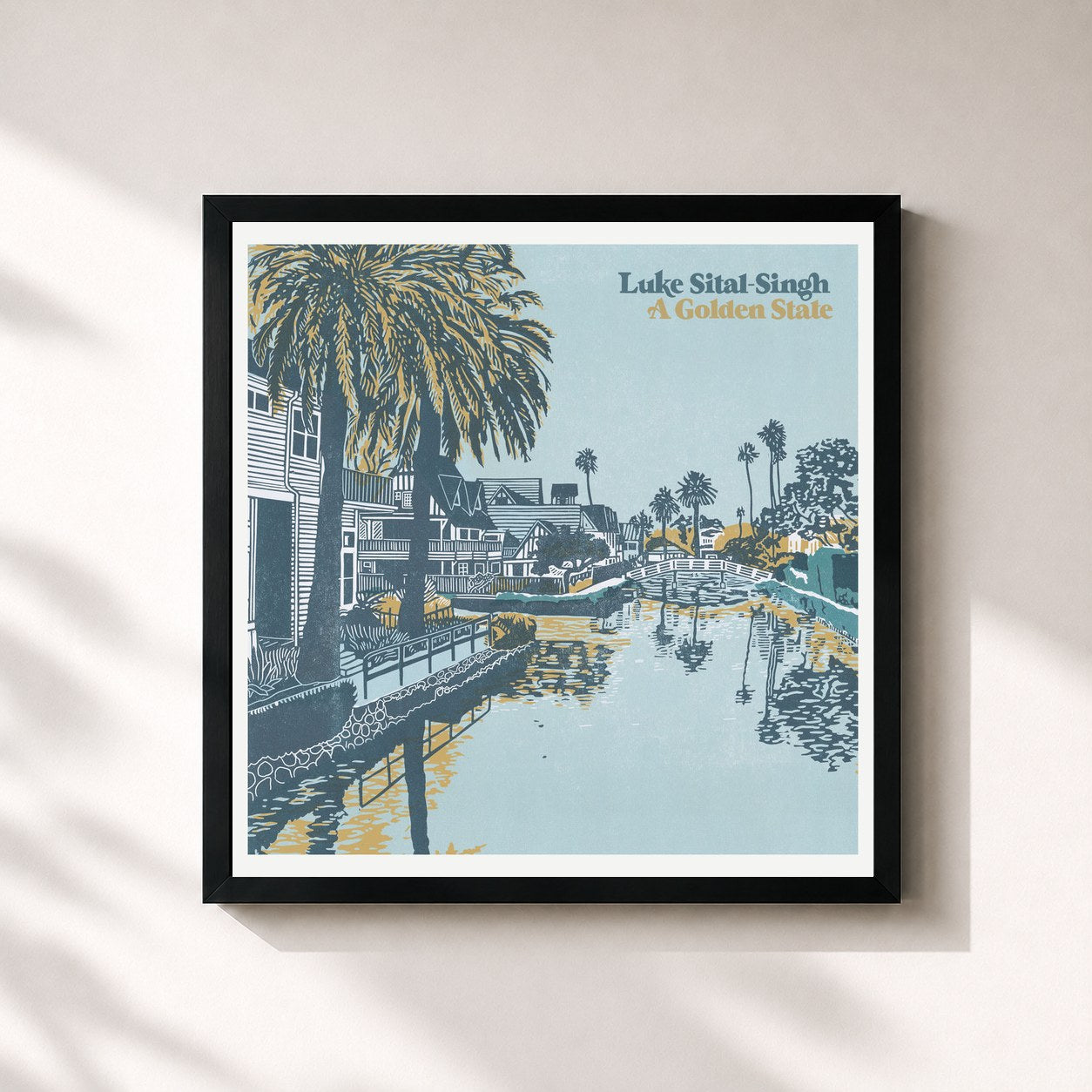 #noir Tableau carré de l'album A Golden State de Luke Sital-Singh, cadre noir 32x32 cm