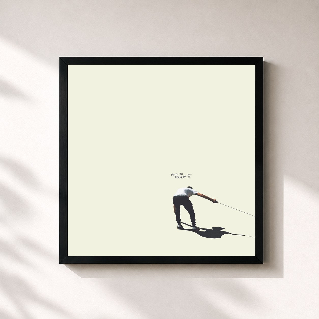 #noir Tableau carré de l'album How To Replace It de dEUS, cadre noir 32x32 cm