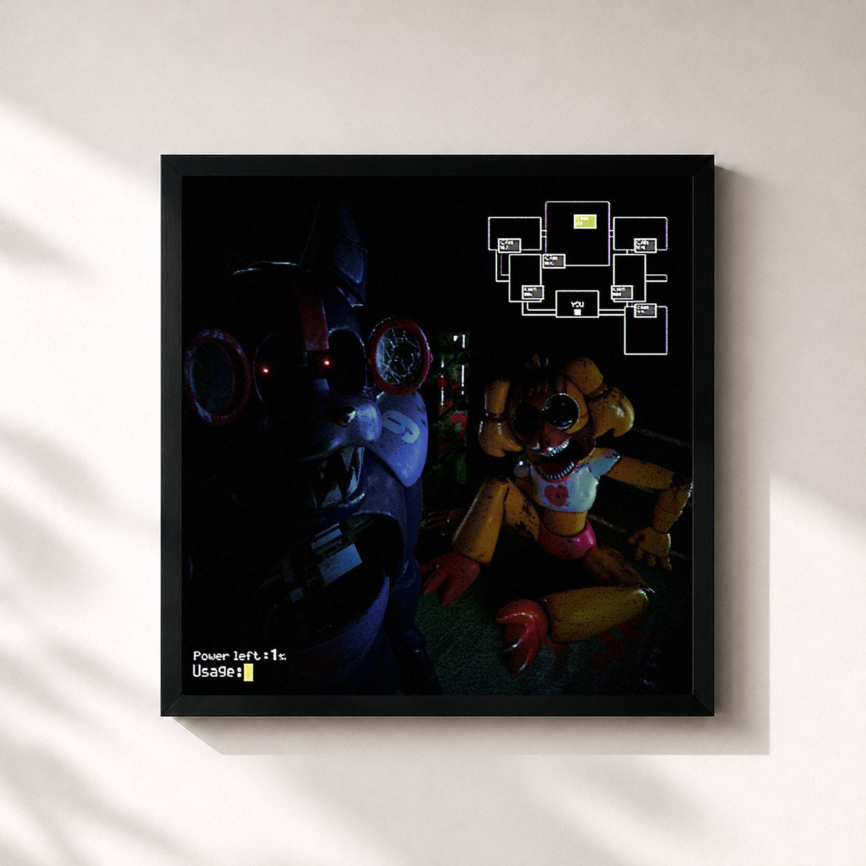 #noir Tableau carré de l'album KAYFABE CHIMERA de Ptite Soeur, cadre noir 32x32 cm