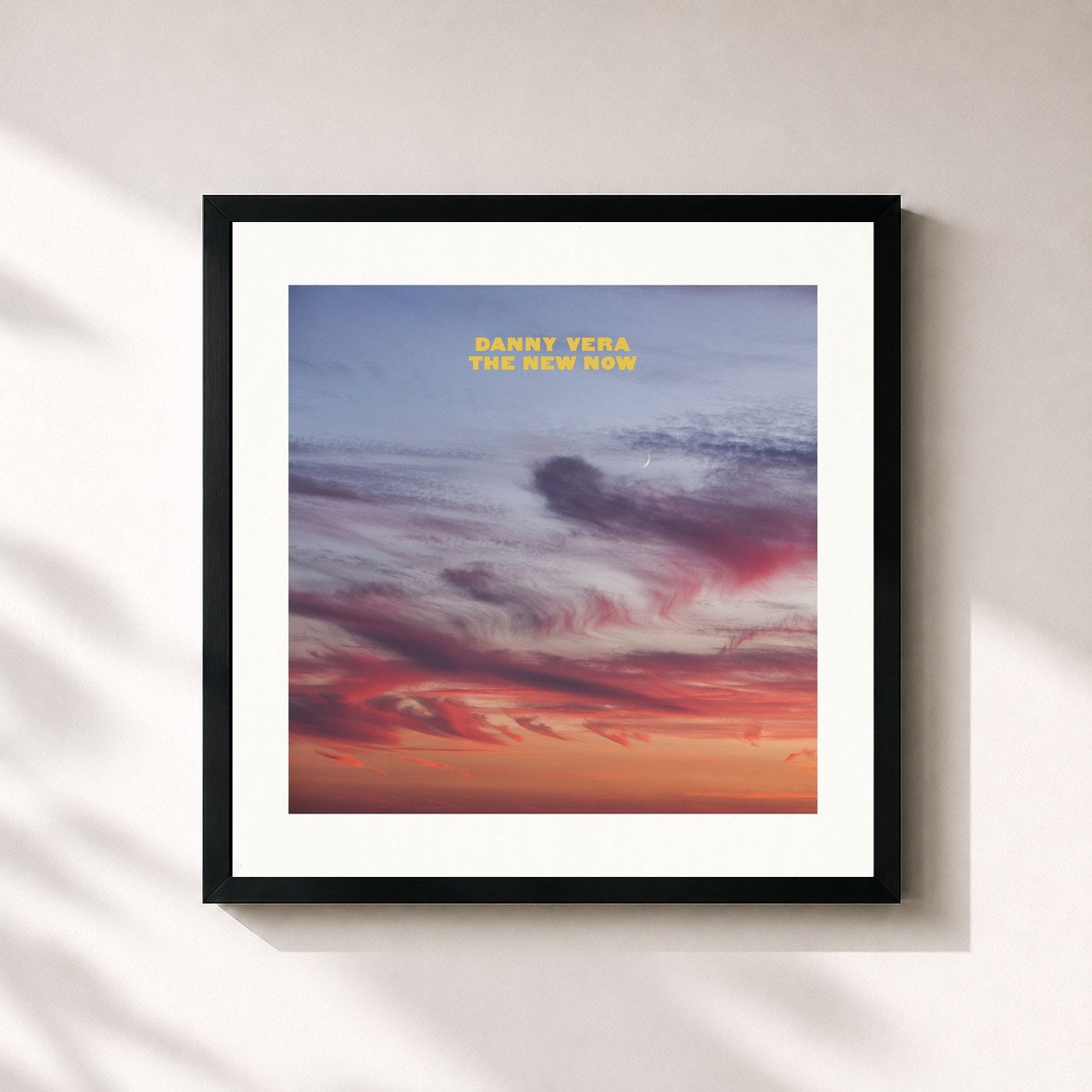 #noir Tableau carré de l'album The New Now de Danny Vera, cadre noir 32x32 cm