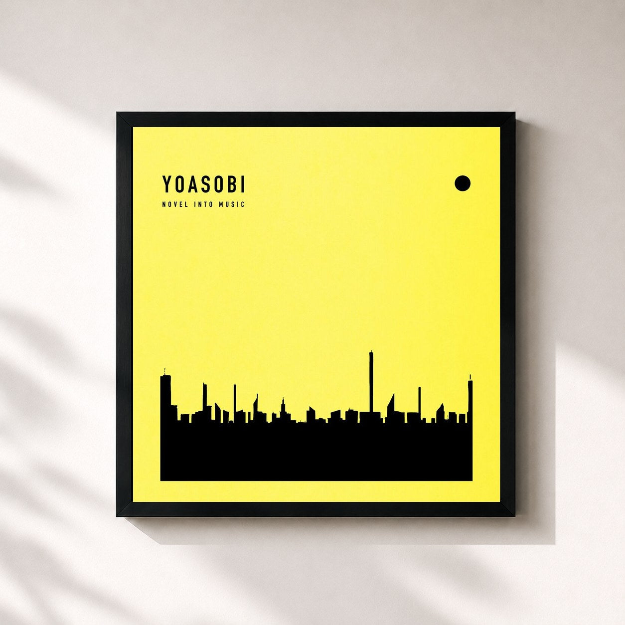 #noir Tableau carré de l'album THE BOOK 3 de YOASOBI, cadre noir 32x32 cm