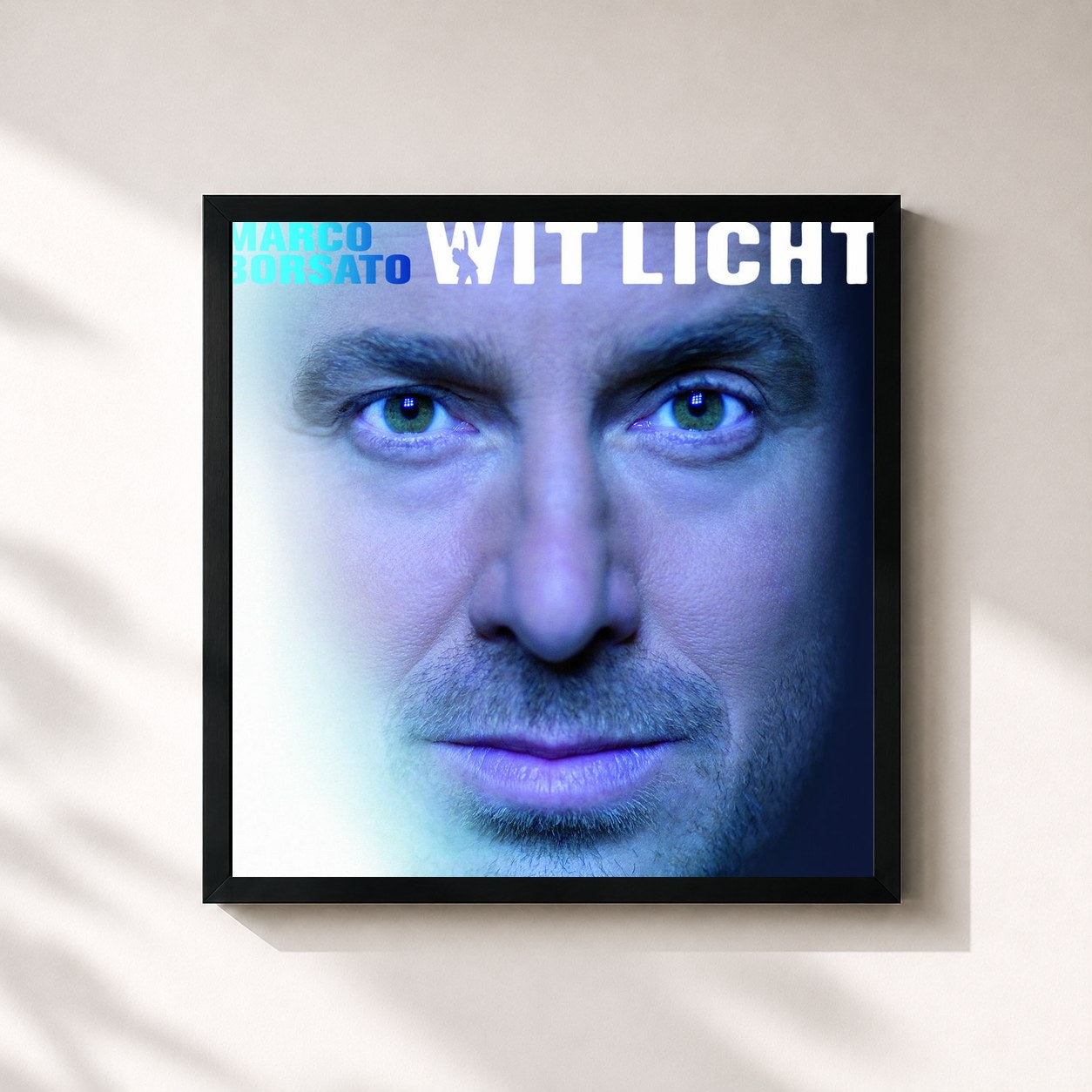 #noir Tableau carré de l'album Wit Licht de Marco Borsato, cadre noir 32x32 cm