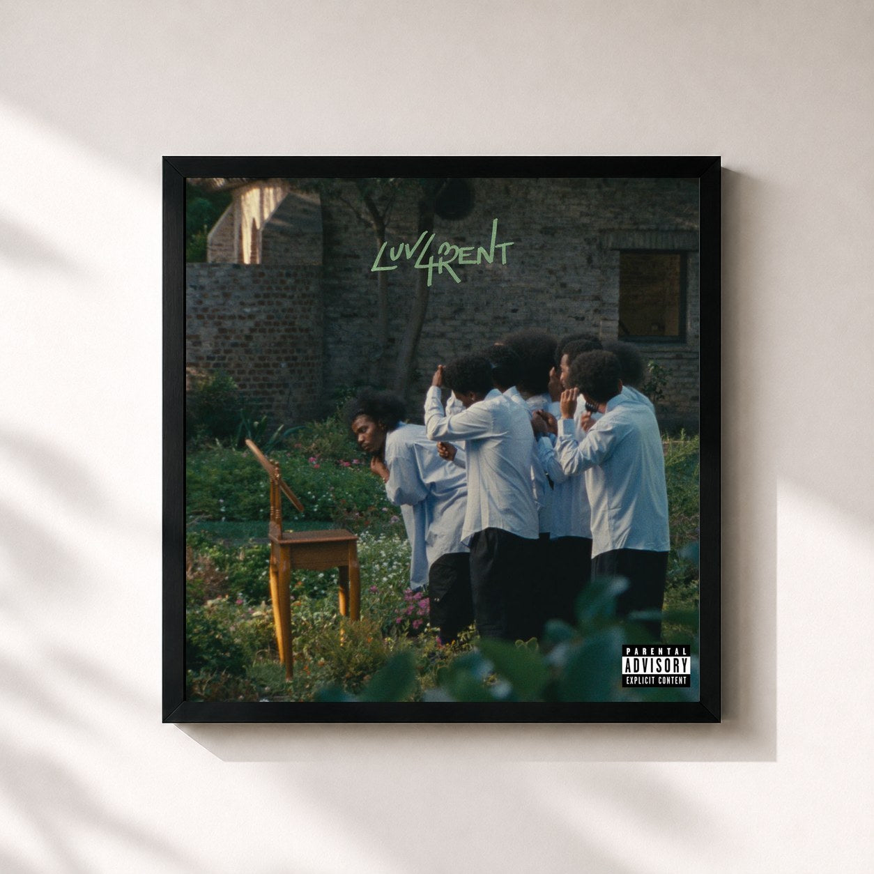 #noir Tableau carré de l'album Luv 4 Rent de Smino, cadre noir 32x32 cm