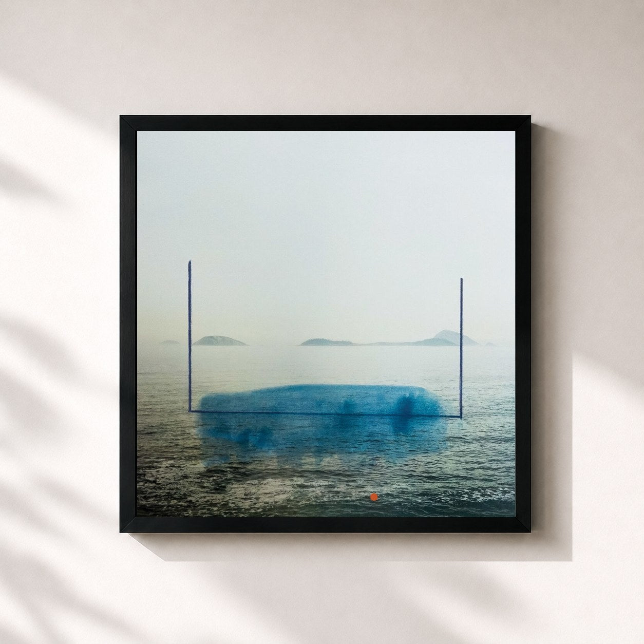 #noir Tableau carré de l'album Respiro de Scalene, cadre noir 32x32 cm