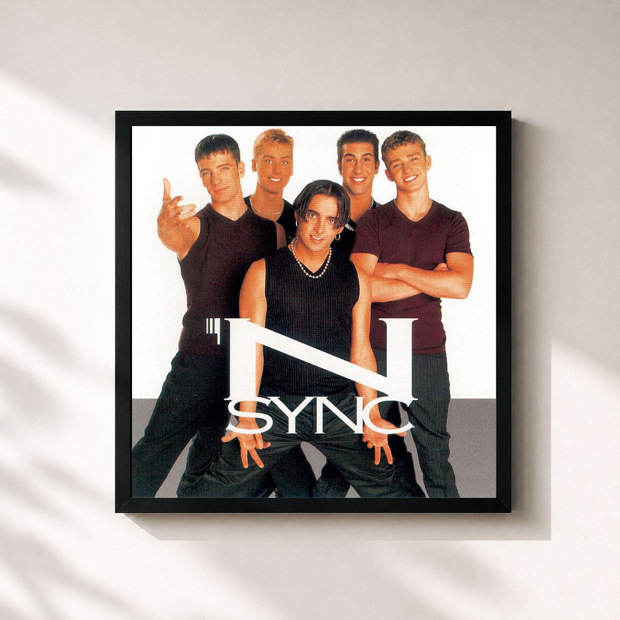 #noir Tableau carré de l'album *NSYNC de *NSYNC, cadre noir 32x32 cm