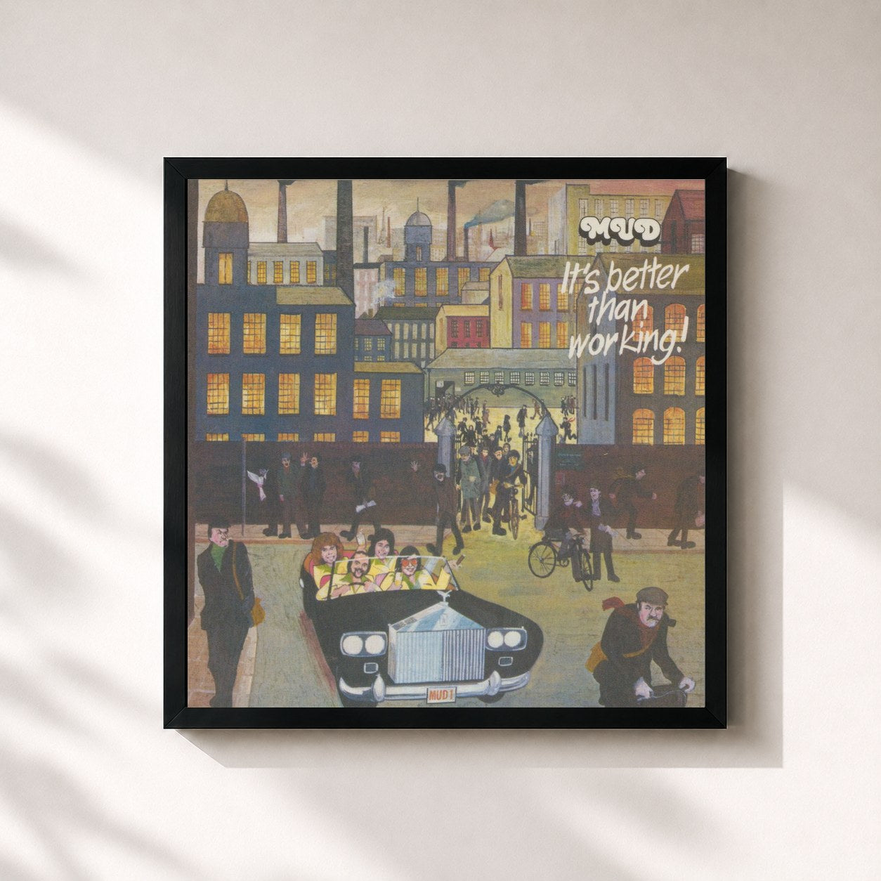 #noir Tableau carré de l'album It's Better Than Working (Expanded Edition) de Mud, cadre noir 32x32 cm