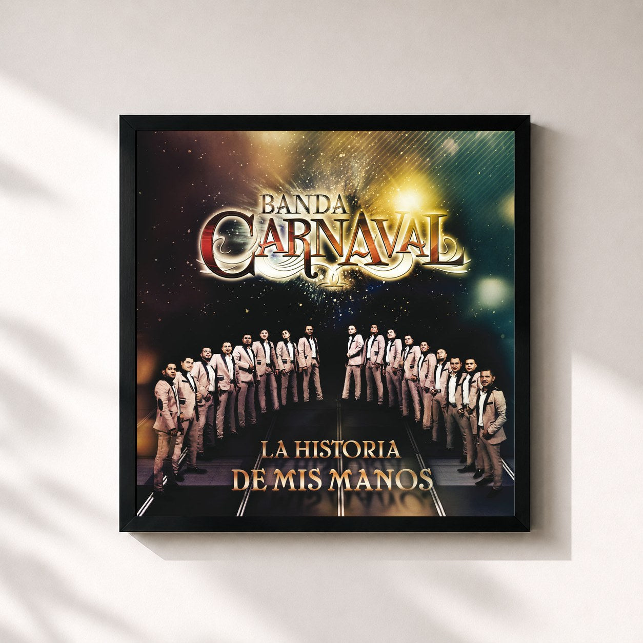#noir Tableau carré de l'album La Historia De Mis Manos de Banda Carnaval, cadre noir 32x32 cm