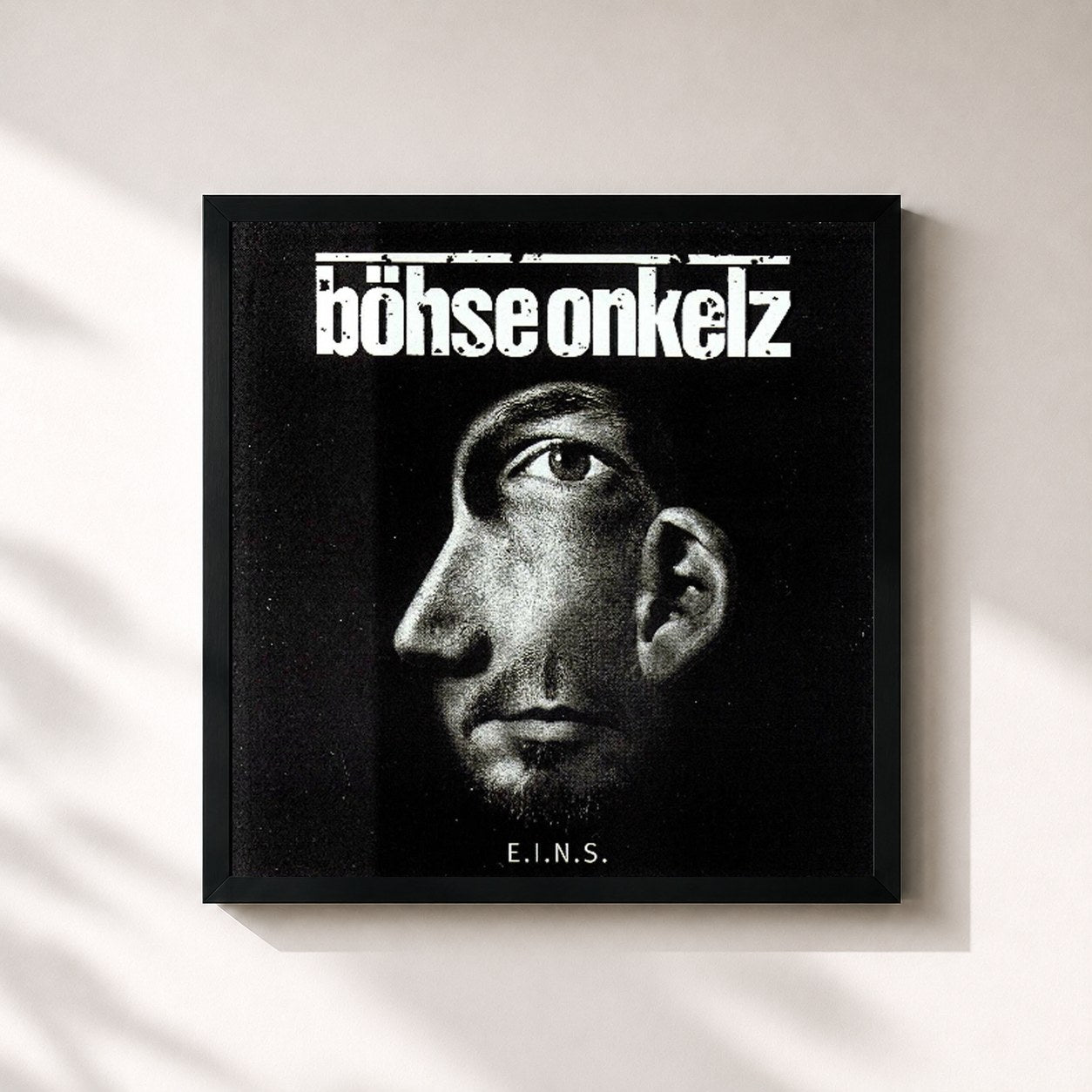 #noir Tableau carré de l'album E.I.N.S. de Böhse Onkelz, cadre noir 32x32 cm
