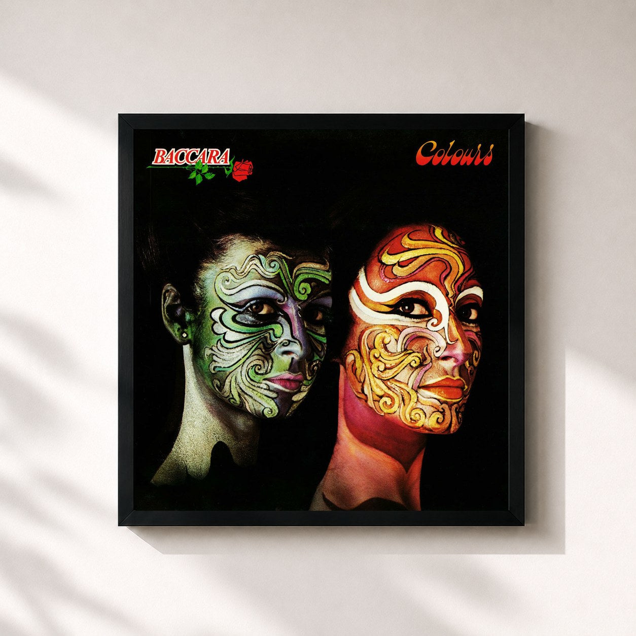#noir Tableau carré de l'album Colours de Baccara, cadre noir 32x32 cm