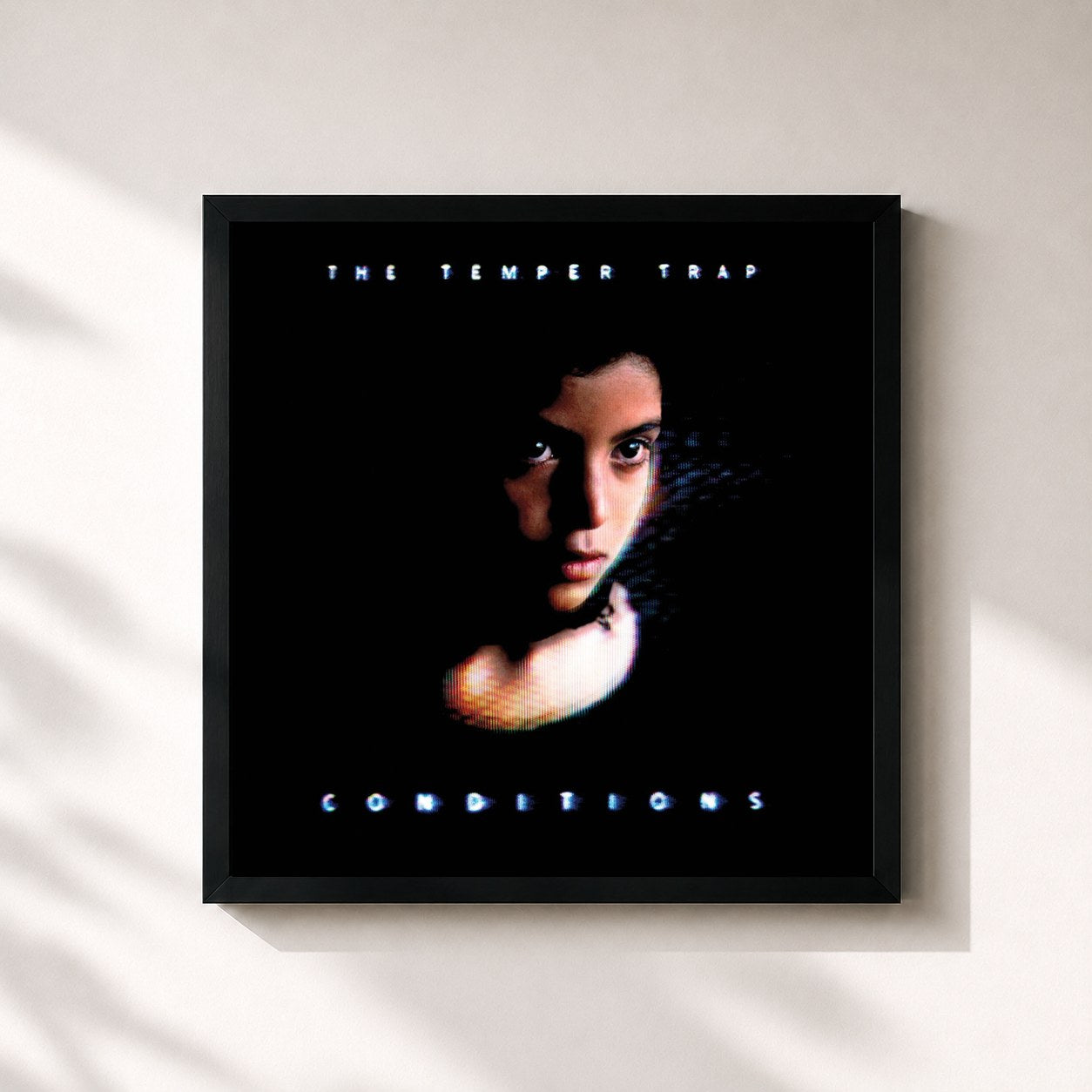 #noir Tableau carré de l'album Conditions de The Temper Trap, cadre noir 32x32 cm