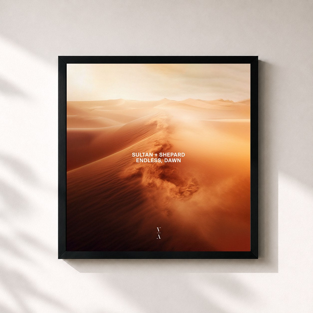 #noir Tableau carré de l'album Endless, Dawn de Sultan + Shepard, cadre noir 32x32 cm