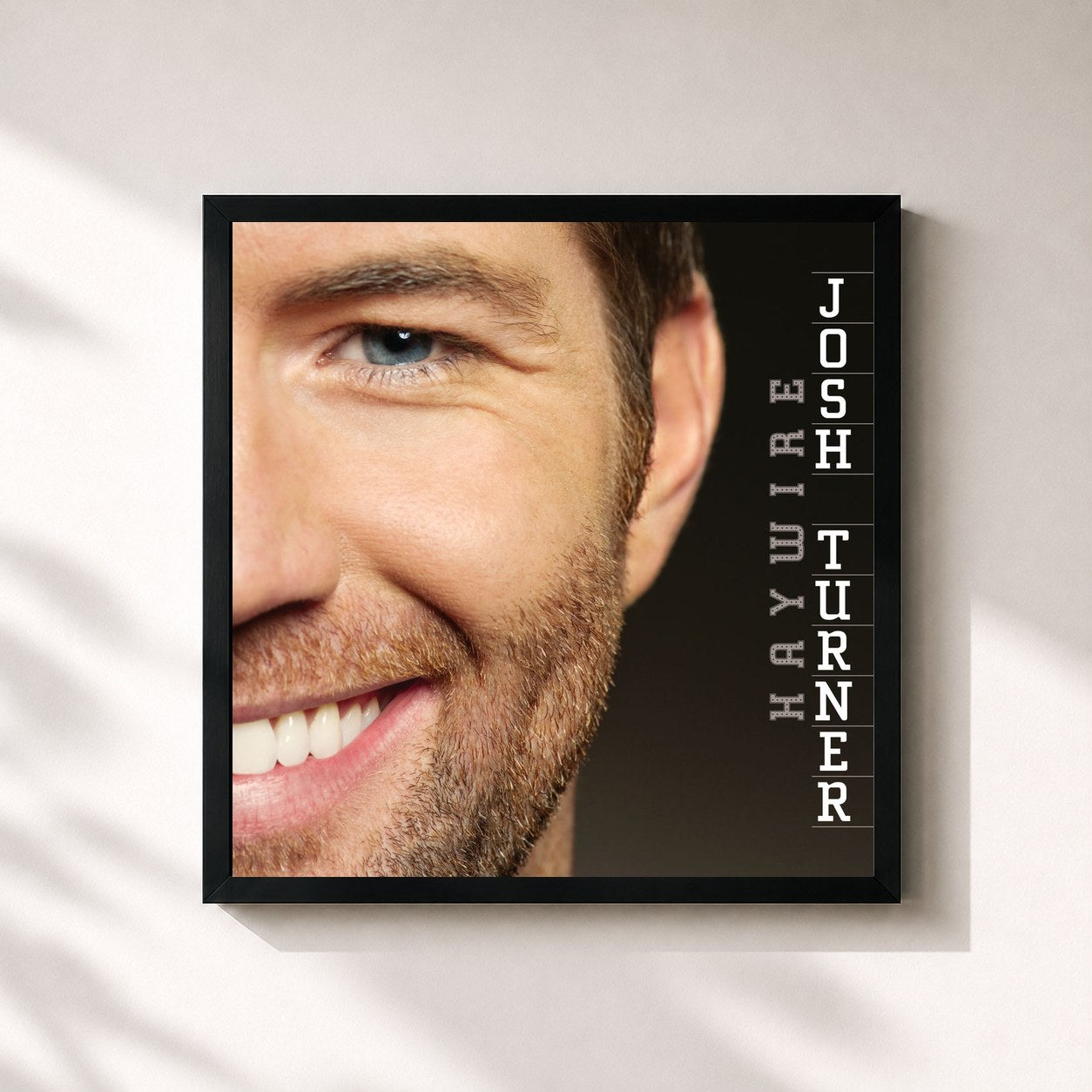 #noir Tableau carré de l'album Haywire de Josh Turner, cadre noir 32x32 cm