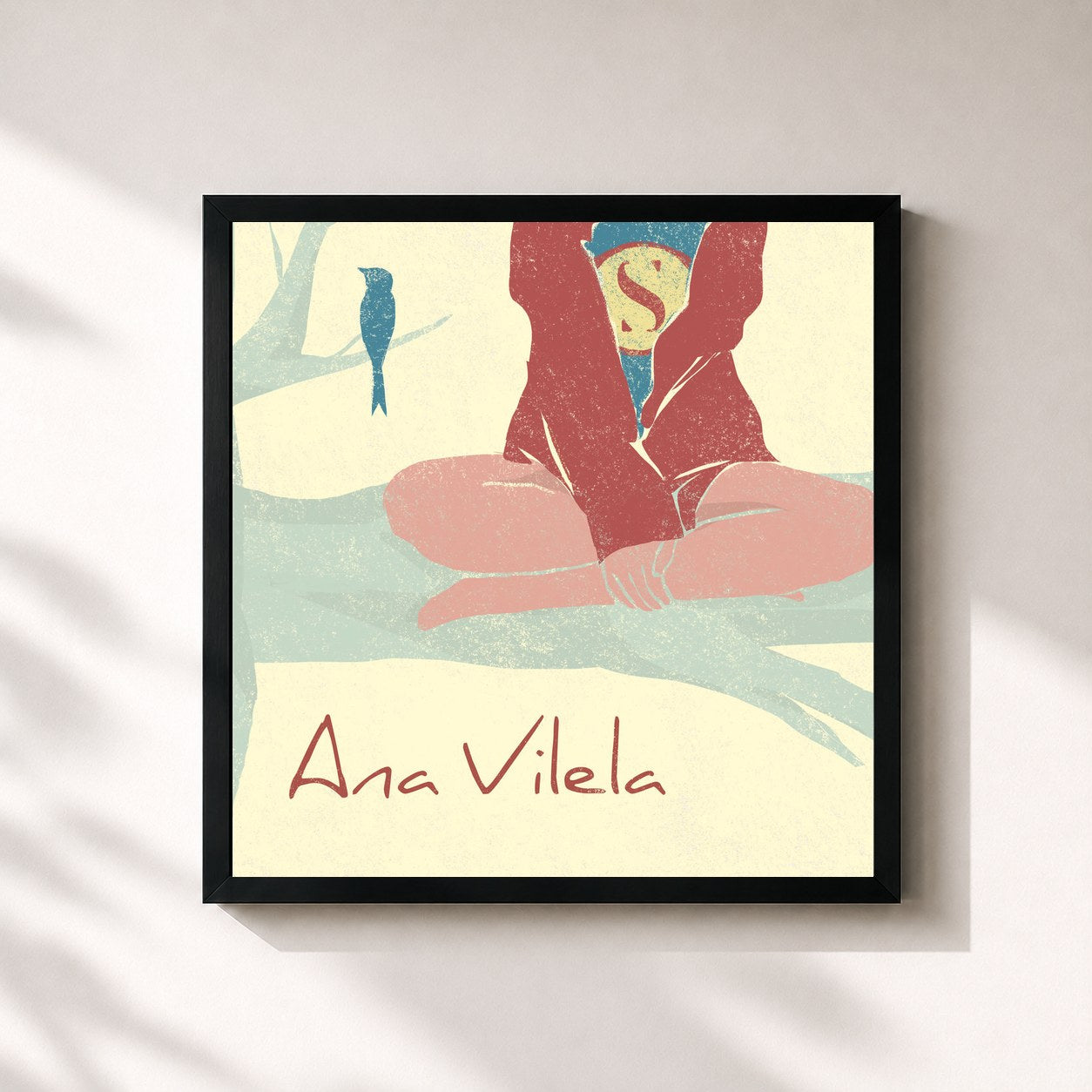 #noir Tableau carré de l'album Ana Vilela de Ana Vilela, cadre noir 32x32 cm