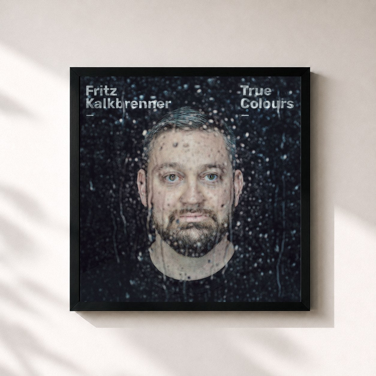#noir Tableau carré de l'album True Colours de Fritz Kalkbrenner, cadre noir 32x32 cm