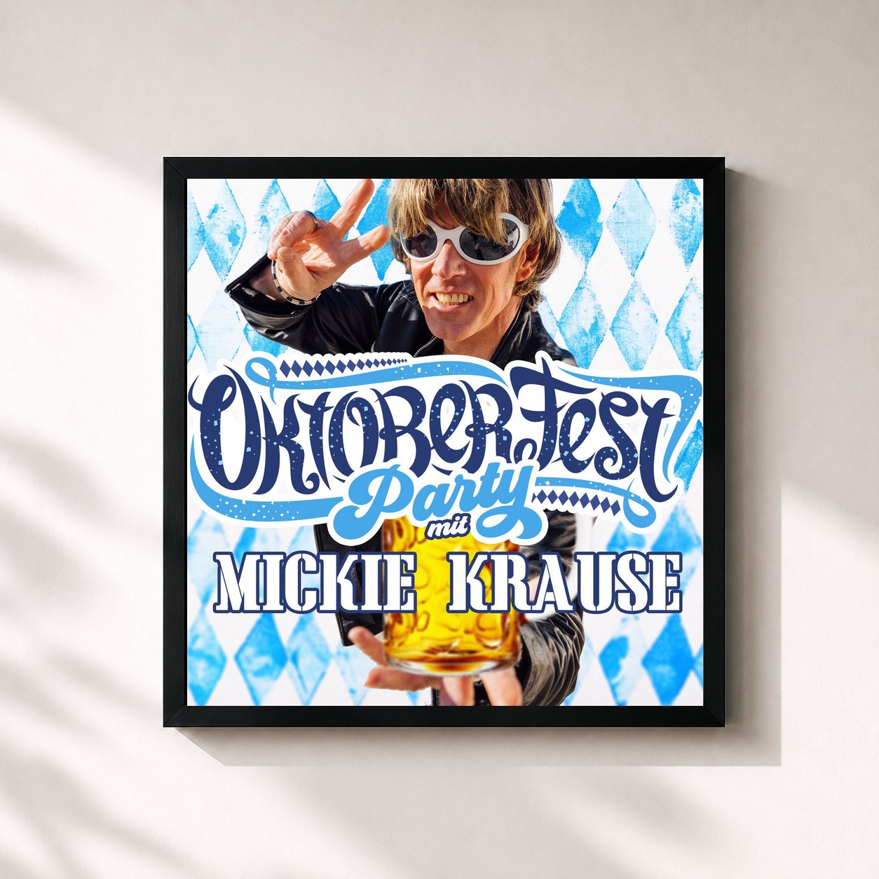 #noir Tableau carré de l'album Oktoberfest Party mit Mickie Krause de Mickie Krause, cadre noir 32x32 cm