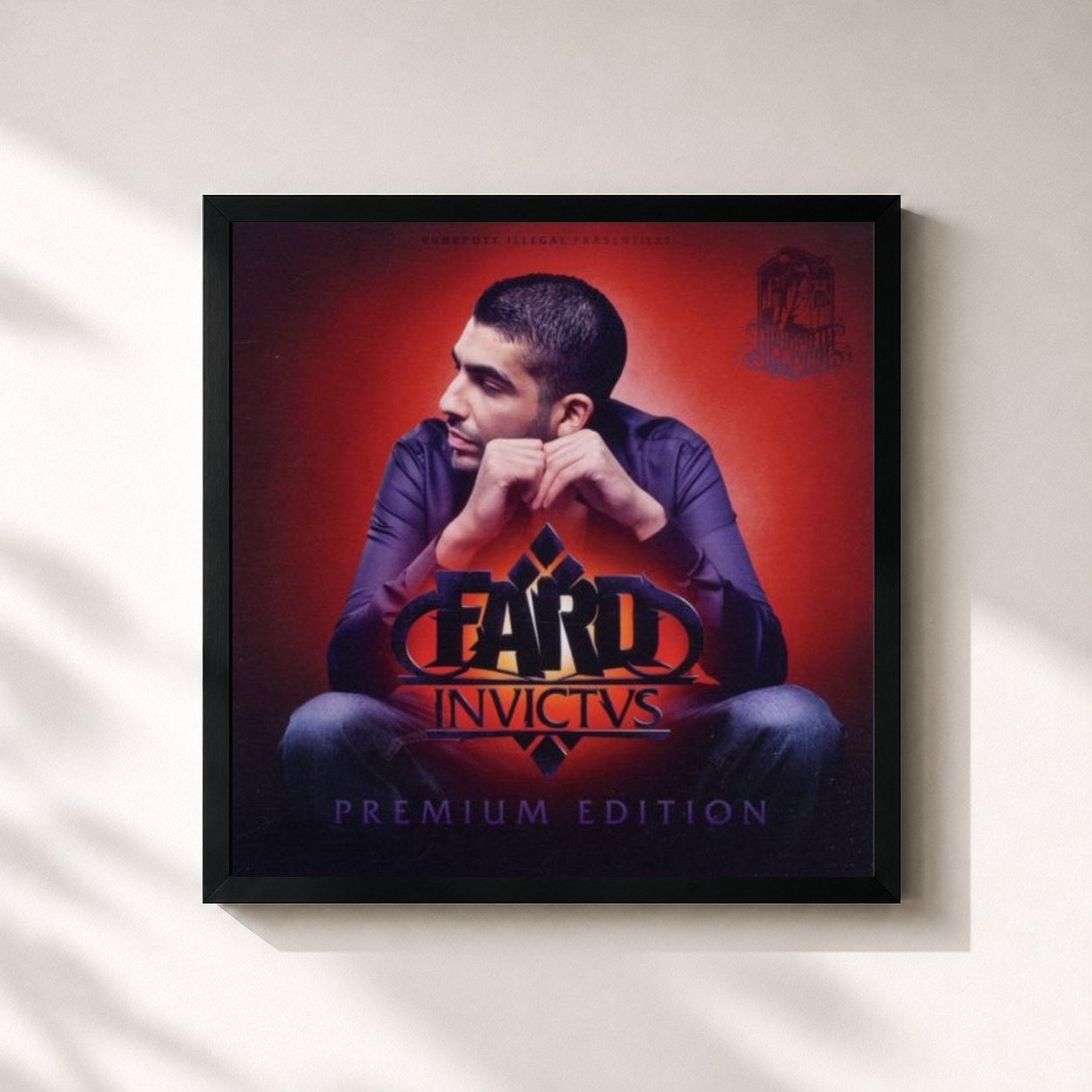 #noir Tableau carré de l'album Invictus (Premium Edition) de Fard, cadre noir 32x32 cm