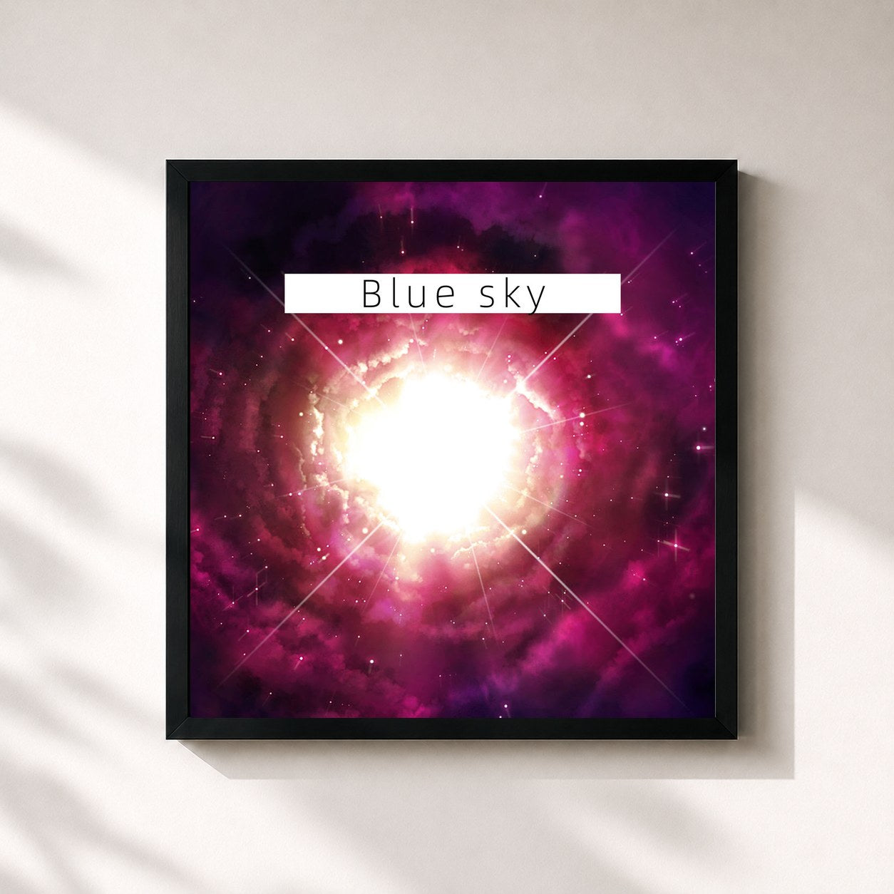 #noir Tableau carré de l'album Blue sky de Annie, cadre noir 32x32 cm