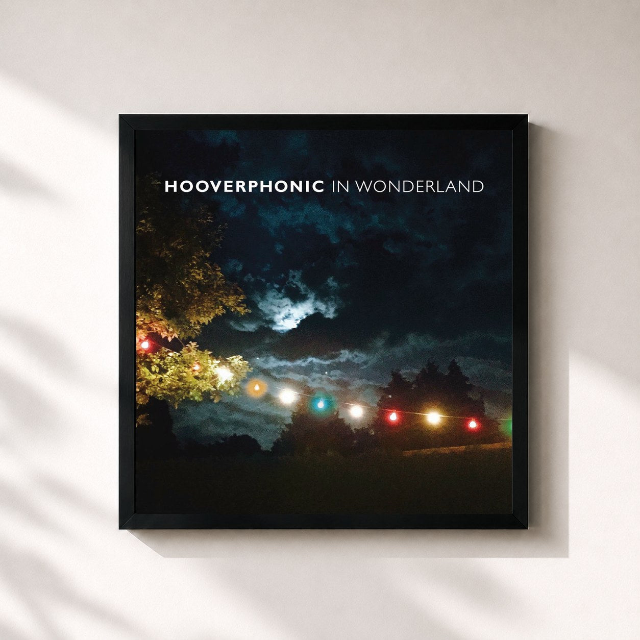 #noir Tableau carré de l'album In Wonderland de Hooverphonic, cadre noir 32x32 cm