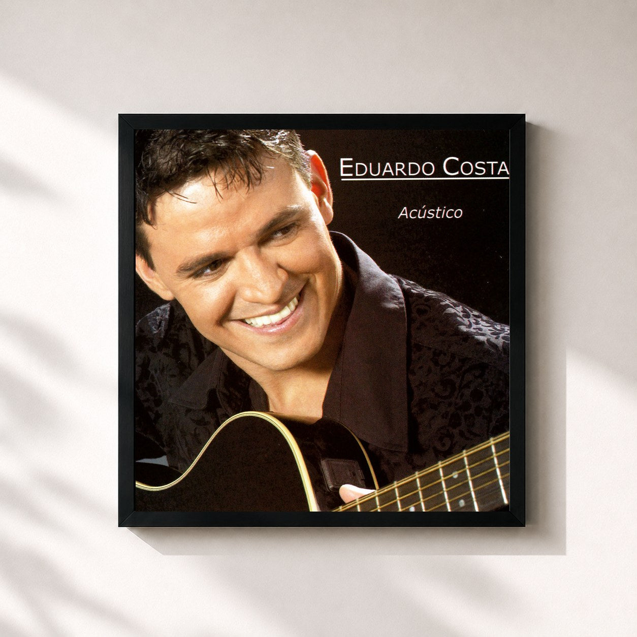 #noir Tableau carré de l'album Eduardo Costa - Acustico de Eduardo Costa, cadre noir 32x32 cm