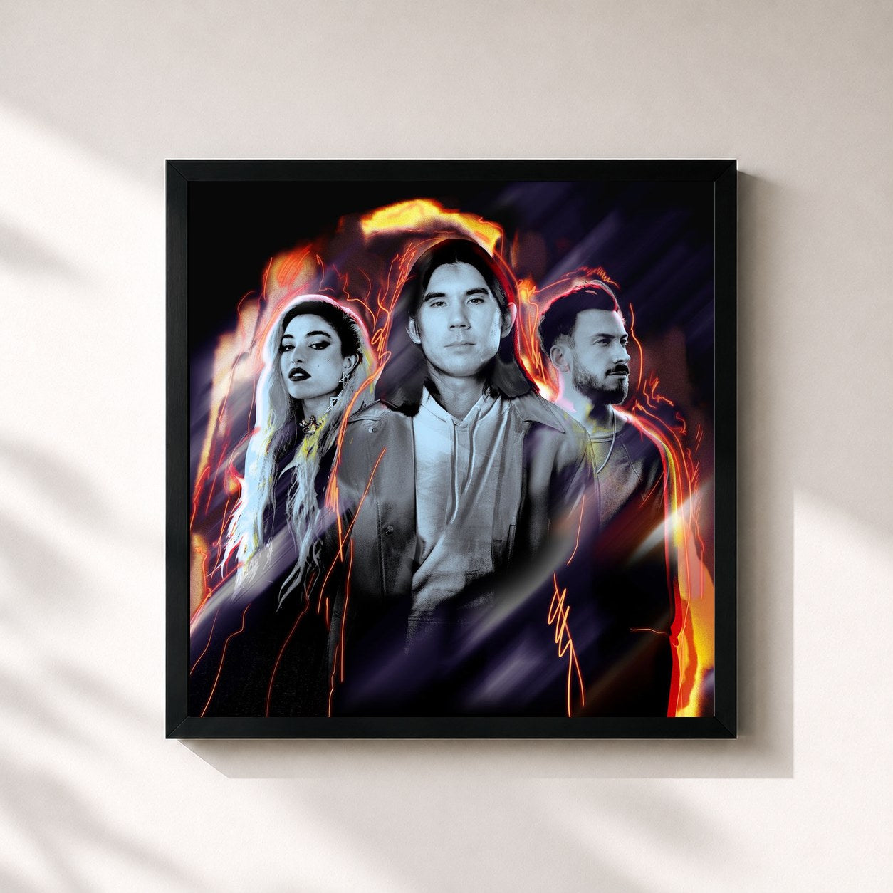 #noir Tableau carré de l'album Colors (Remixes - Pack 2) de Gryffin, cadre noir 32x32 cm