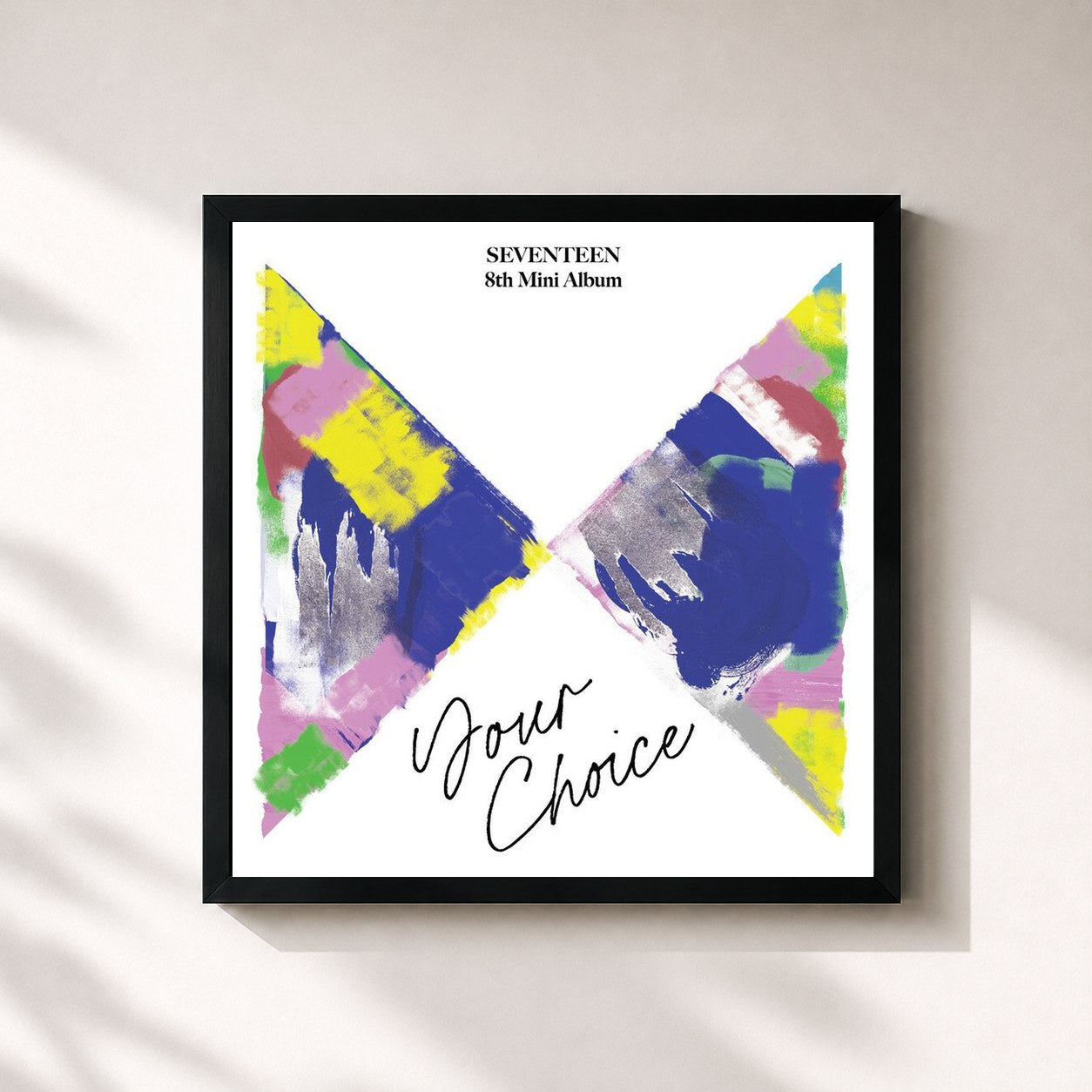 #noir Tableau carré de l'album Your Choice de SEVENTEEN, cadre noir 32x32 cm
