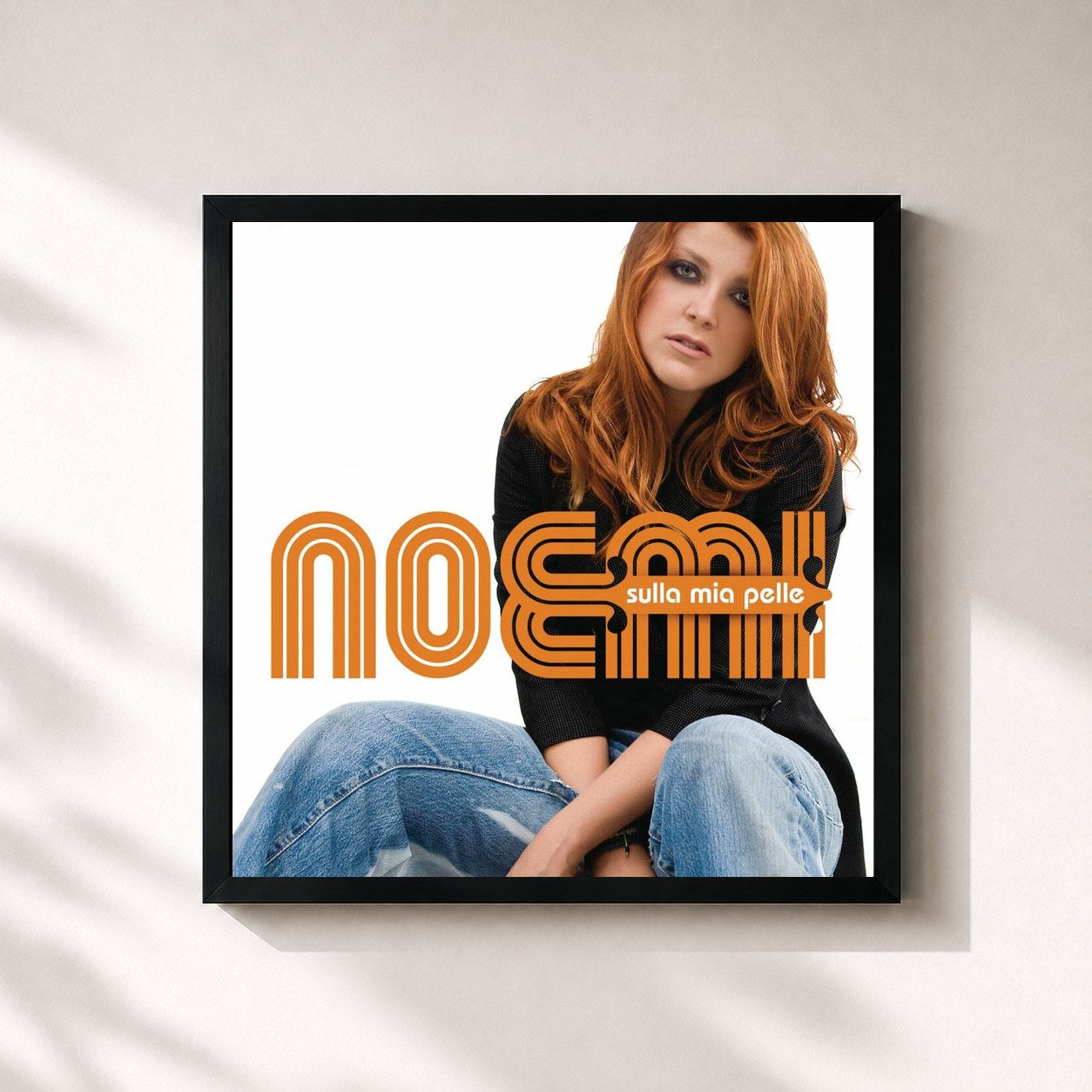 #noir Tableau carré de l'album Sulla Mia Pelle Special Edition de Noemi, cadre noir 32x32 cm