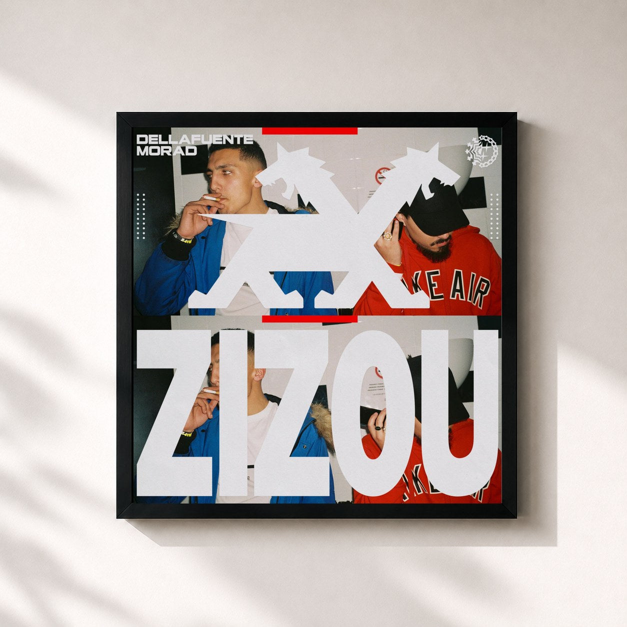 #noir Tableau carré de l'album ZIZOU de DELLAFUENTE, cadre noir 32x32 cm