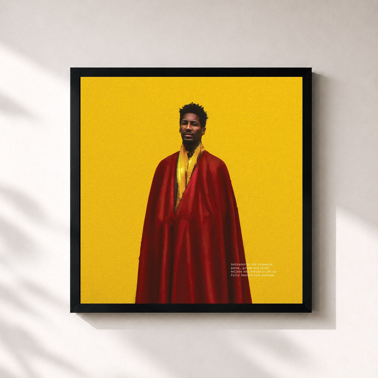 #noir Tableau carré de l'album WE ARE (The Deluxe Edition) de Jon Batiste, cadre noir 32x32 cm
