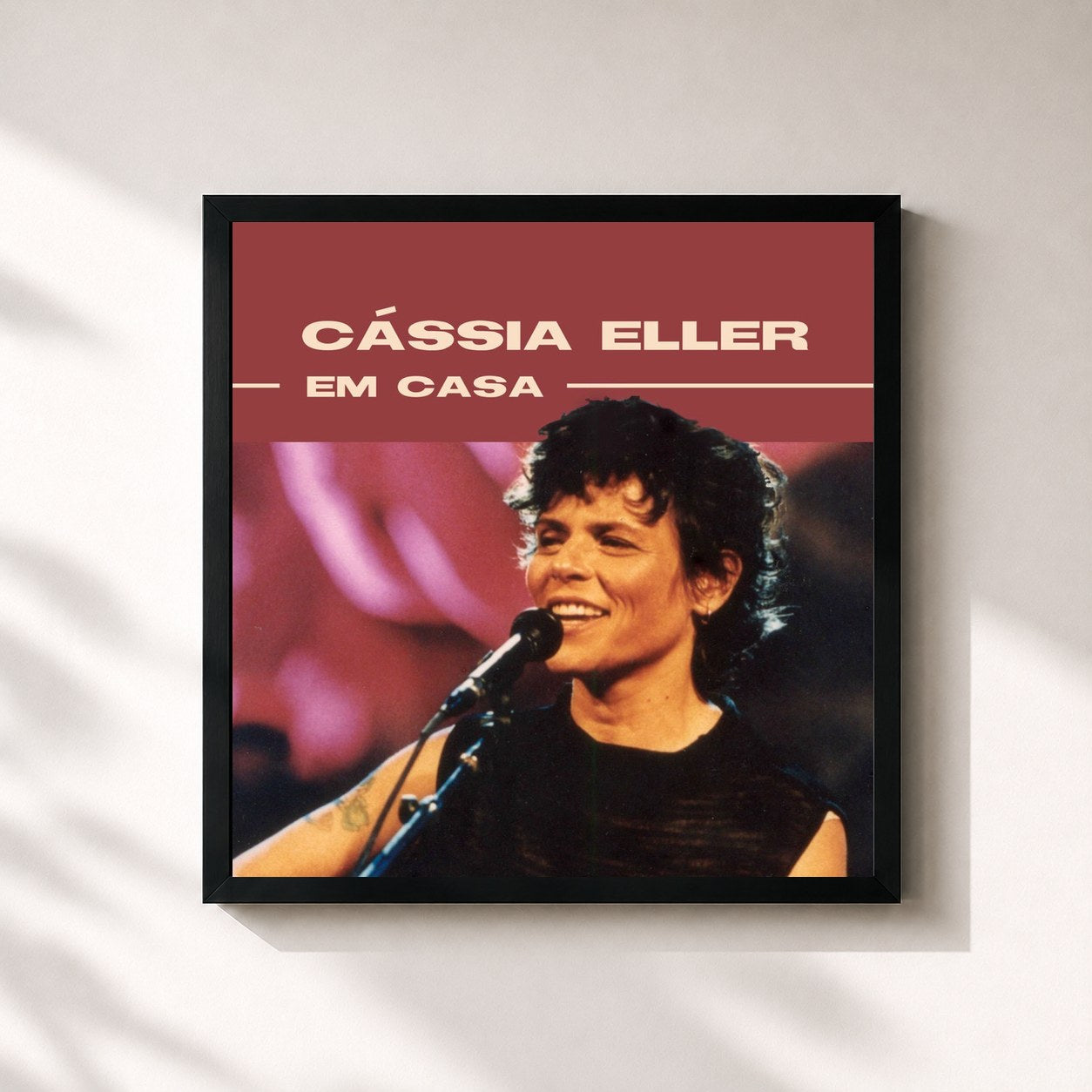 #noir Tableau carré de l'album Cássia Eller Em Casa de Cássia Eller, cadre noir 32x32 cm
