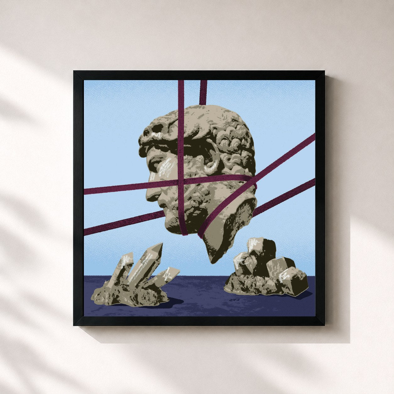 #noir Tableau carré de l'album One Life Stand de Hot Chip, cadre noir 32x32 cm