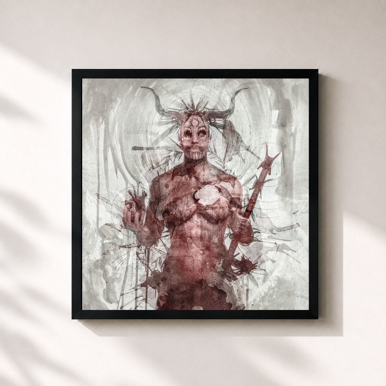 #noir Tableau carré de l'album Thornstar de Lord Of The Lost, cadre noir 32x32 cm