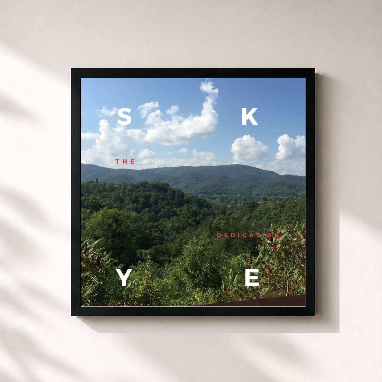 #noir Tableau carré de l'album The Dedication Mixtape de Skye, cadre noir 32x32 cm