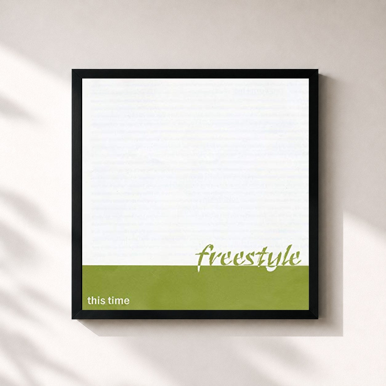 #noir Tableau carré de l'album This Time de Freestyle, cadre noir 32x32 cm