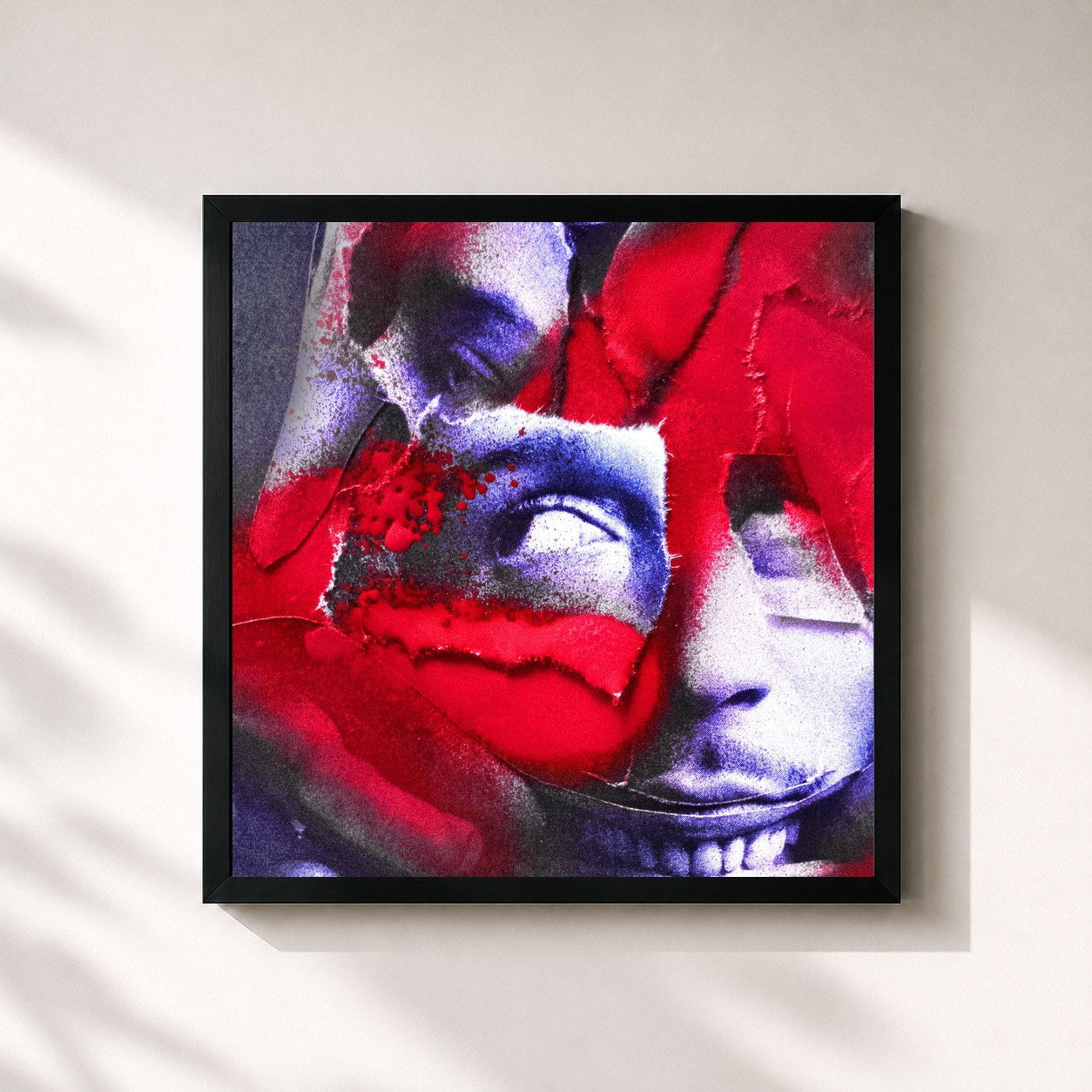 #noir Tableau carré de l'album EMC de WarEnd, cadre noir 32x32 cm