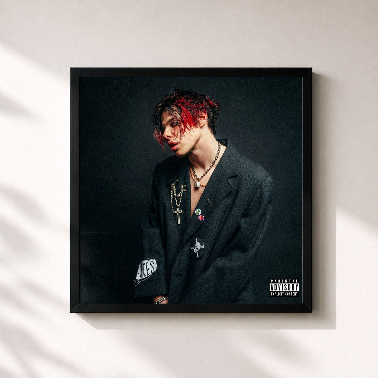 #noir Tableau carré de l'album YUNGBLUD de YUNGBLUD, cadre noir 32x32 cm