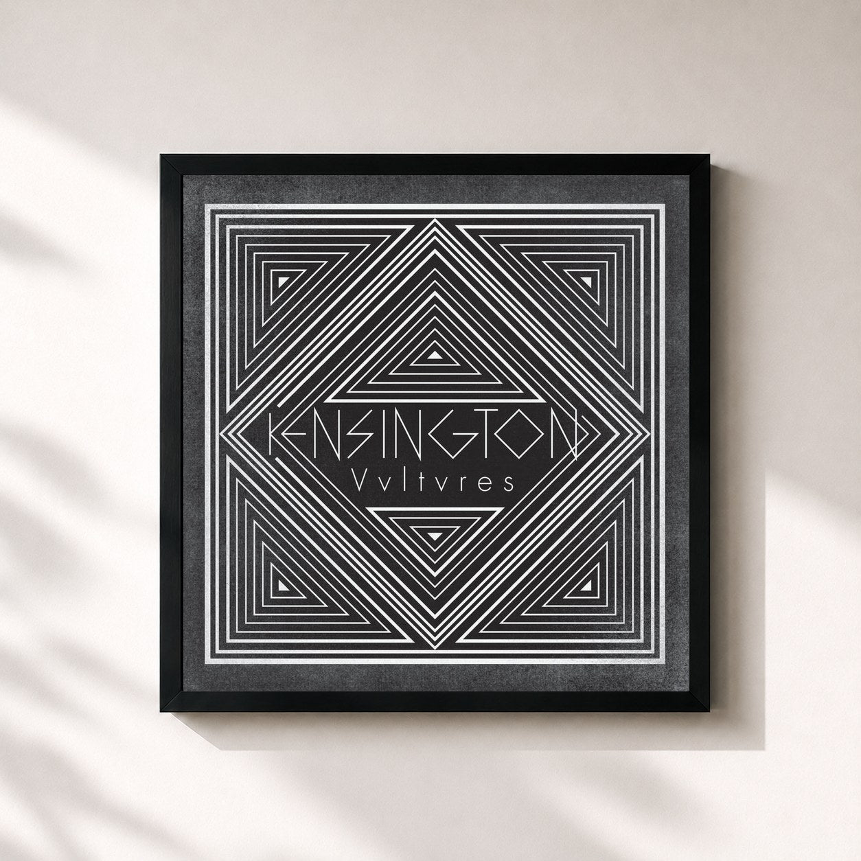 #noir Tableau carré de l'album Vultures de Kensington, cadre noir 32x32 cm