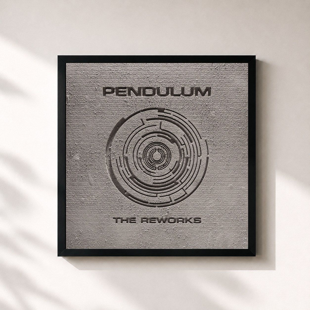 #noir Tableau carré de l'album The Reworks de Pendulum, cadre noir 32x32 cm