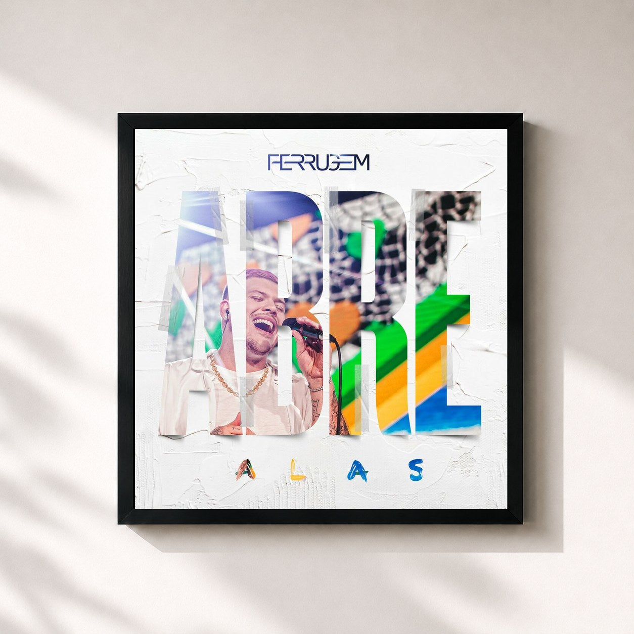 #noir Tableau carré de l'album Abre Alas de Ferrugem, cadre noir 32x32 cm
