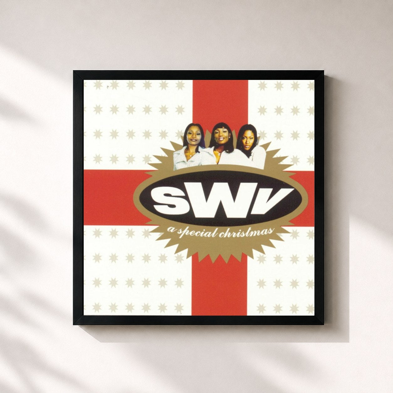 #noir Tableau carré de l'album A Special Christmas de SWV, cadre noir 32x32 cm