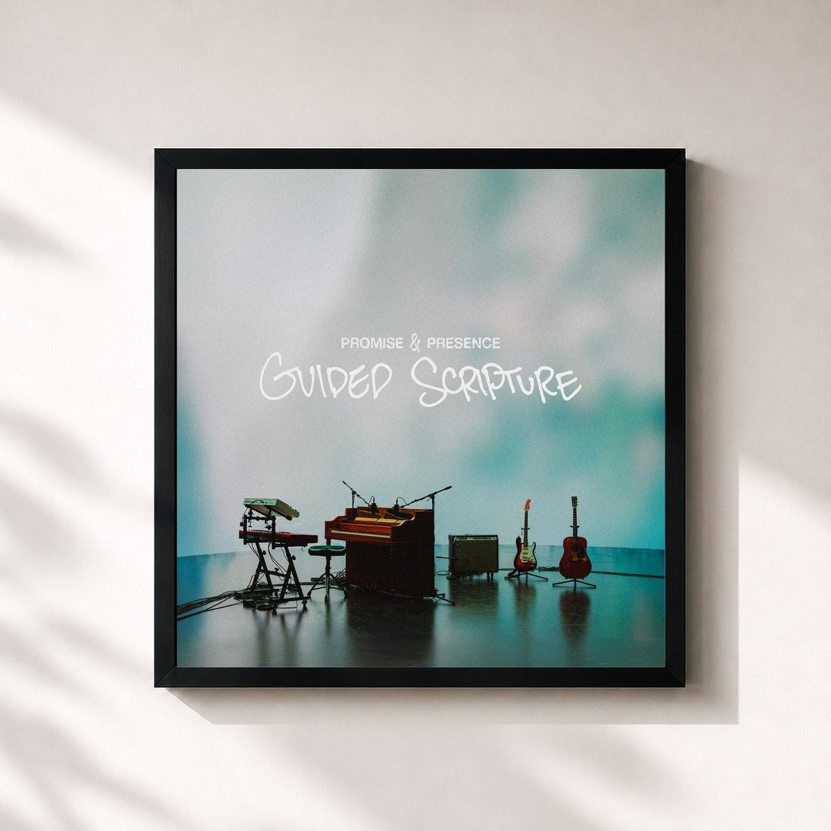 #noir Tableau carré de l'album Promise & Presence: Guided Scripture de Elevation Worship, cadre noir 32x32 cm