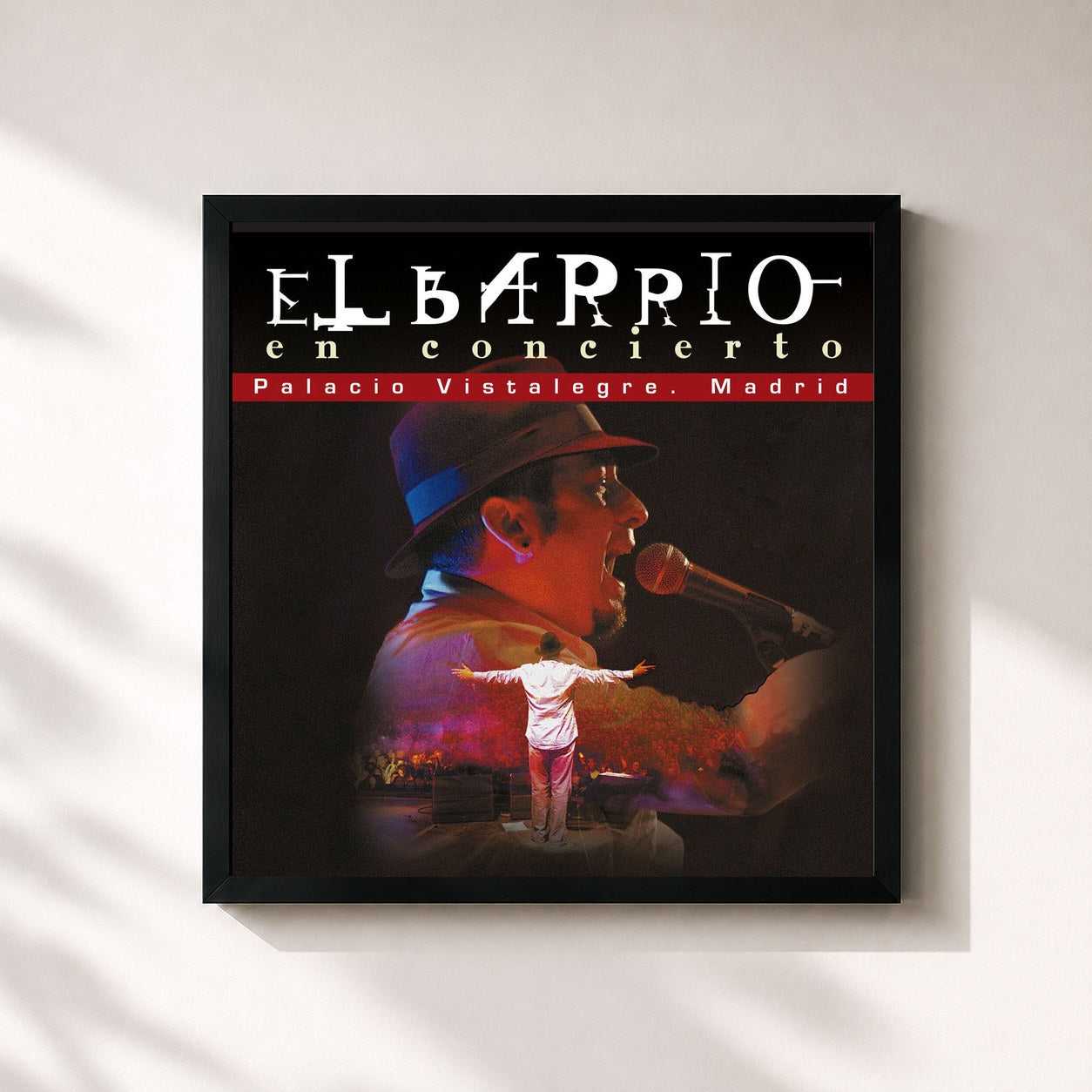 #noir Tableau carré de l'album En Concierto de El Barrio, cadre noir 32x32 cm