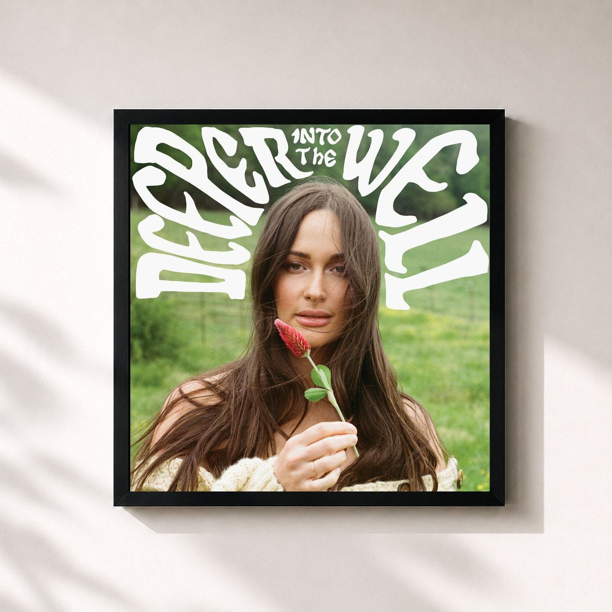 #noir Tableau carré de l'album Deeper Well: Deeper into the Well de Kacey Musgraves, cadre noir 32x32 cm